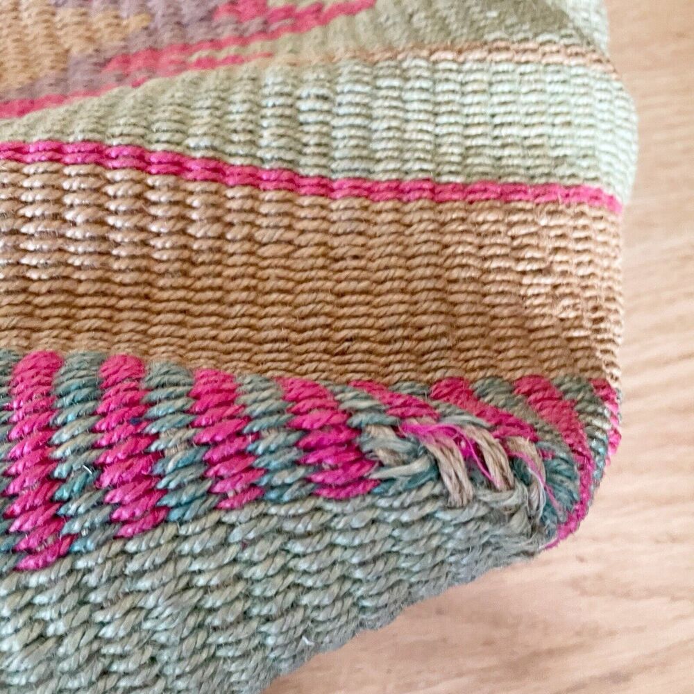 Vintage Woven Raffia Should Bag Tote Oversized Boho Countrycore Market Beach - Picture 5 of 8